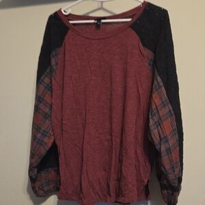 Torrid Red and Black Plaid Blouse